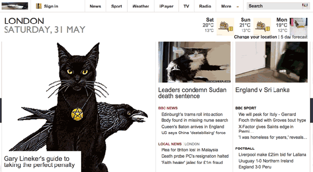 　筆者は最近、MakeUseOf.comというウェブサイトを見つけた。そして、今朝そのサイトにアクセスした際、あまりのオタクぶりに思わず笑ってしまった記事に遭遇した。

　このサイトの連中は、「Raspberry Pi」を使用して画像のプロキシサーバを作り上げ、ウェブブラウザからの画像要求（すべての画像についてだ！）を横取りし、子猫の画像に差し替えてしまうようにしたのだ。これを見て筆者は声を上げて笑い転げてしまった。

　この何とも言えない面白さをうまく伝えることは筆者にはできない。是非ともウェブサイトで記事全文を読んでみてほしい。