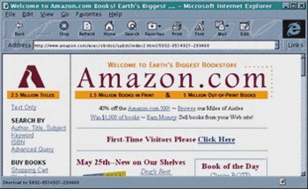 Amazon創業時のサイト画像