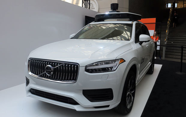 Volvoと共同で進める自動運転車「XC90 SUV」。Uberの自動運転システムをインストールでき、Uberネットワーク上で利用ができる。Uberは自動運転のライドシェアサービスを2020年にも開始する予定だ