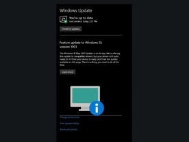 MS、「Windows 10 May 2019 Update」インストール準備が整っていないユーザーに通知を表示