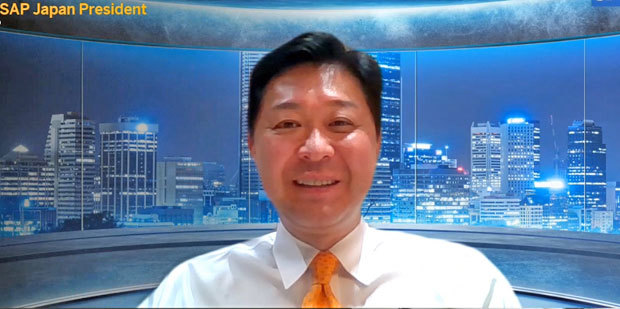 SAPジャパン 代表取締役社長の鈴木洋史氏。オンラインでインタビューに応じた