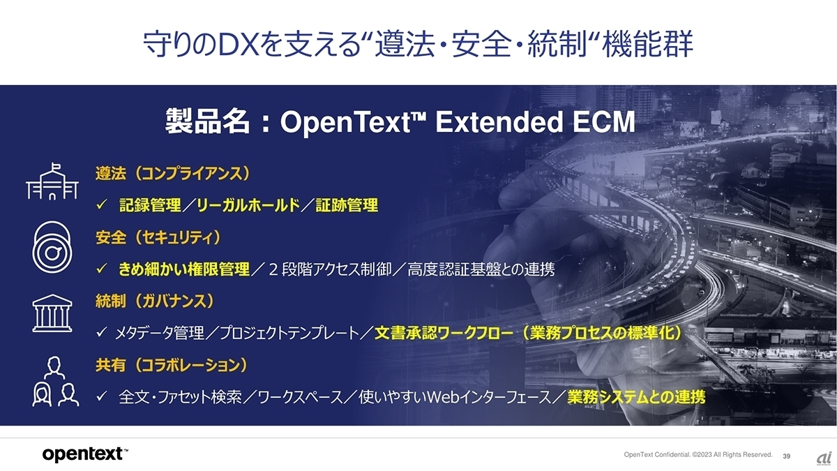 OpenText Extended ECMの主な特徴