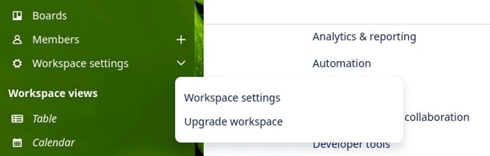 「Workspace settings」（ワークスペースの設定）に移動する。提供：ZDNET/Jack Wallen