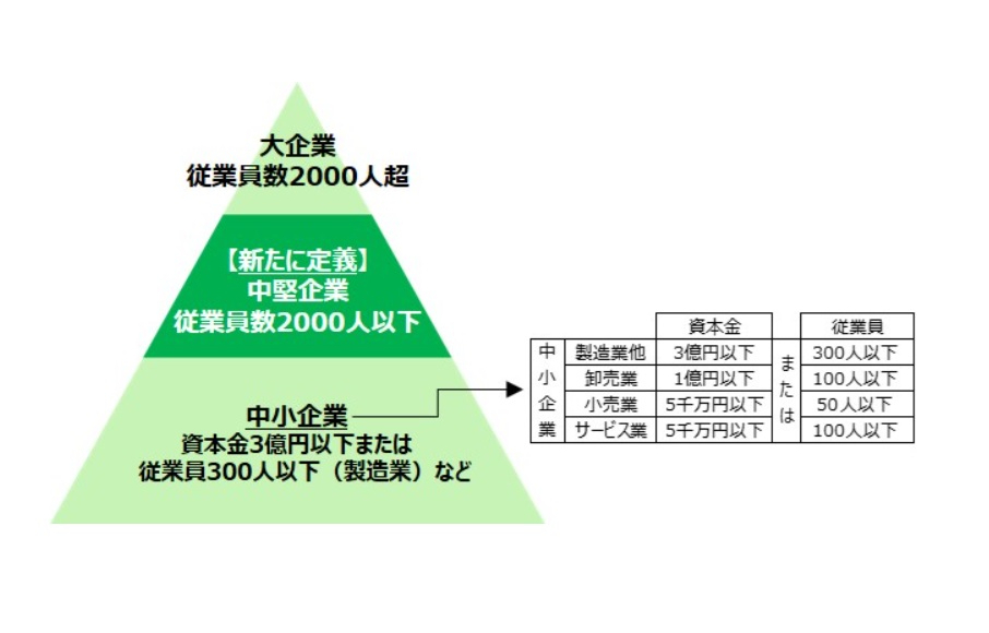 図1：企業規模別の定義（出典：東京商工リサーチの発表資料）