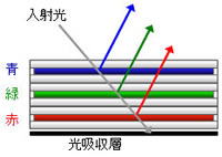 コレステリック液晶方式によるカラー電子ペーパーの構造