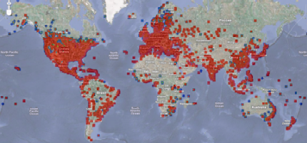 世界の感染状況地図