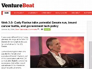 Web 2.0： Carly Fiorina talks potential Senate run, breast cancer battle, and government tech policy | VentureBeat
