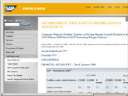 SAP United States - SAP Announces Third Quarter and Nine Months 2009 Results
