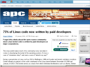 75% of Linux code now written by paid developers