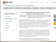 Fortify Software Debuts Next-Generation Web Application Hybrid Security Analysis with HP