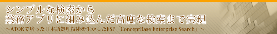 シンプルな検索から業務アプリに組み込んだ高度な検索まで実現　〜ATOKで培った日本語処理技術を生かしたESP「ConceptBase Enterprise Search」〜