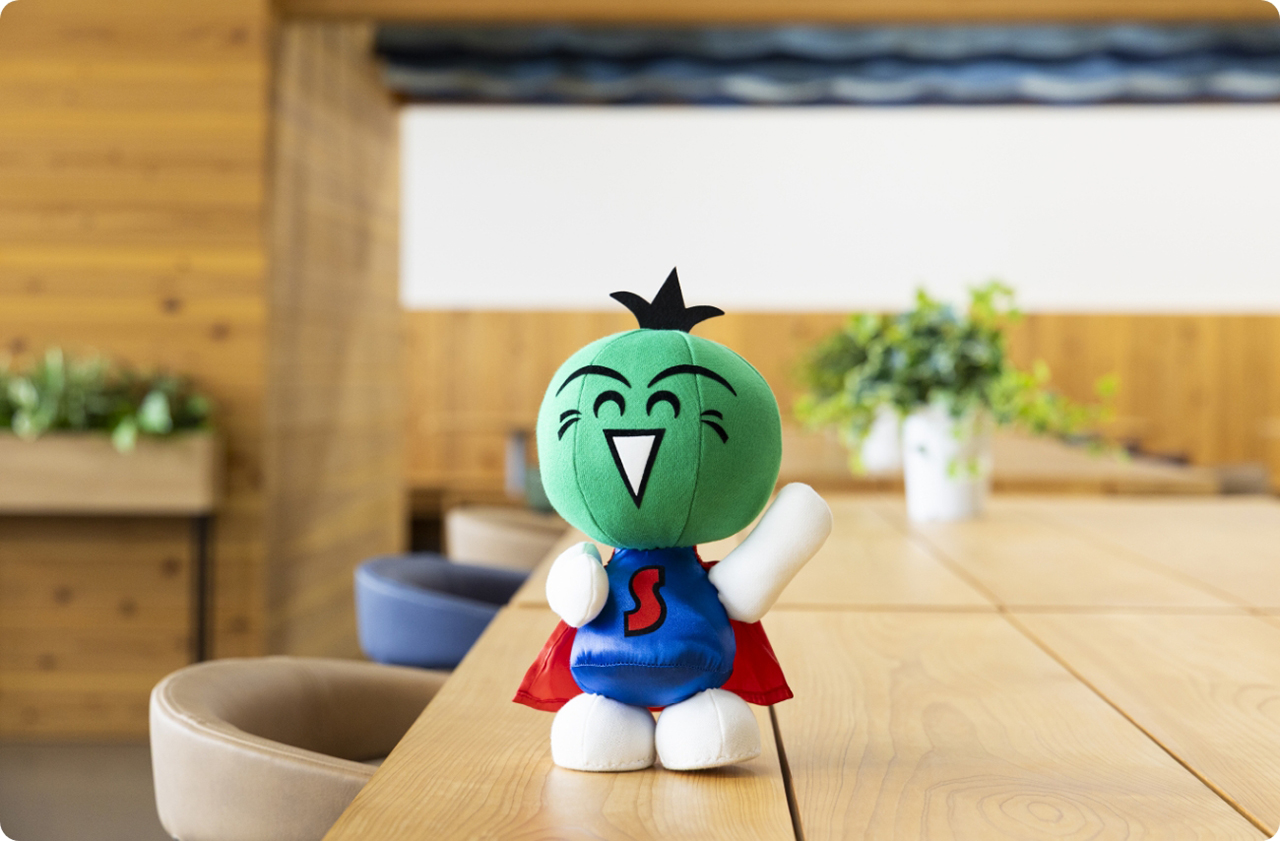 徳島の特産品「すだち」をモチーフにした、県のマスコット キャラクター「すだちくん」