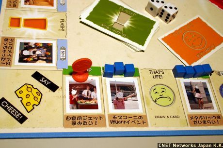 ハロー！ Ziddyです。みんなこれを見て！ これは、アメリカ発のボードゲーム「Monopoly」に似た「Photopoly」というゲームよ。自分の好きな写真を貼り付けて、自分専用のゲームが作れるの。上海で開かれたHewlett-Packardのイメージング＆プリンティング事業部のイベントに出席した藤本京子記者が、おみやげでもらってきてくれたのよ。よーし。Ziddy、これまでに訪問した社食の思い出をここに貼り付けて、「Ziddypoly」を作ってみるわ！
