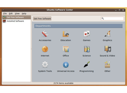 Ubuntu Software Center
メニューからアプリケーションの追加と削除ツールがなくなり、「Ubuntu Software Center」が登場。