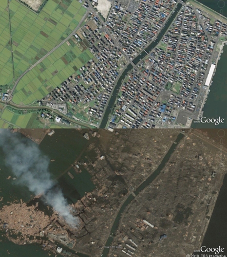 　宮城県多賀城市。同地域も津波の被害を受けた。
