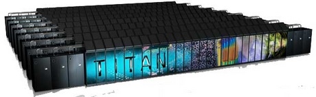 Titanの総コア数は56万640。16コア搭載のAMD Opteron 6274 プロセッサと、NVIDIA Tesla K20X GPU アクセラレータを搭載する。メモリ容量は710テラバイトに及ぶ。