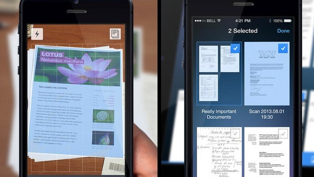 アプリ名：Scanner Pro
開発元：Readdle
価格：6.99ドル（700円）
対応OS：iOS

　「Scanner Pro」はレシートやメモ、文書などを素早くスキャンしたいときに便利なアプリで、柔軟性にも優れている。ユーザーはスキャン時にサイズやスキャン範囲、輝度、色を調節できる。さらに、同アプリを使って文書をスキャンし、署名した後で送信元に返送することも可能だ。

　スキャンして保存した文書は、電子メールで送信したり、印刷したりできるほか、DropboxやGoogle Drive、Evernoteにアップロードできる。もちろん、スキャナが最も効果的に機能するのは、高性能カメラを搭載する最新のデバイスと組み合わせたときだ。
