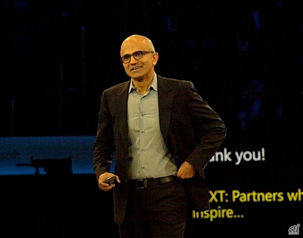 Microsoftは米国時間の7月14日から4日間、米ワシントンD.Cで年次パートナー向けカンファレンス「Microsoft Worldwide Partner Conference 2014」（WPC 2014）を開催した。ここでは、パートナー向けに発表された施策を中心に、会の全体像を画像を交えて紹介する。

2月にMicrosoftの最高経営責任者（CEO）に就任したSatya Nadella氏。WPC 2014が初めての公の舞台であるため、キーノートでの大きな発表が期待されたが、驚くほどのアナウンスはなかった。

一方で、翌日には、買収したNokiaの社員を中心とした史上最大規模の人員削減を発表。多くのMicrosoft社員が「Nadella就任後、経営スピードが上がった」と話す。構造改革の一環として、リストラなどの判断も非常にスピーディーに下しているという見方もできる。