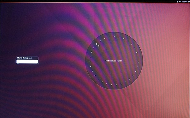 「Ubuntu Desktop Next」のgreeterログイン画面（画質が悪くて申し訳ない）。