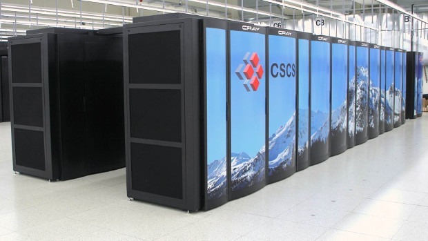 CSCS Piz Daint

　スイス国立スーパーコンピューティングセンター（CSCS）の「Piz Daint」は、欧州最速のスーパーコンピュータであり、世界では第6位にランクインした。スイスのルガノコルナレードに設置されている同コンピュータは、Cray設計をベースとしている。

　これまでの最高速度は6.3ペタフロップス。この速度を可能にしているのは、Intelの2.6GHzの「Xeon E5-2670 8C」プロセッサだ。これらのプロセッサは「cK20x」コプロセッサと組み合わされている。ビデオゲームの高速化に利用されるグラフィックコプロセッサに関連づけられることが多いが、こうしたハイエンドプロセッサは動的なグラフィックスというより、最高のサーバ演算性能を実現するために設計されている。

　とはいえ、つい想像してしまうのだが、たとえば「Mass Effect 2」をこれで動かしたらどうなるのだろうか。


【関連記事】
スパコンの性能向上ペースが鈍化--中国の「天河2号」は「TOP500」で4連覇
スパコンランキング「TOP500」の97％はLinuxが独占
スパコンの省エネランキング「Green500」発表--日本勢の気になる順位は
米エネルギー省、世界最速のスパコン開発へ--IBMとNVIDIAらを指名