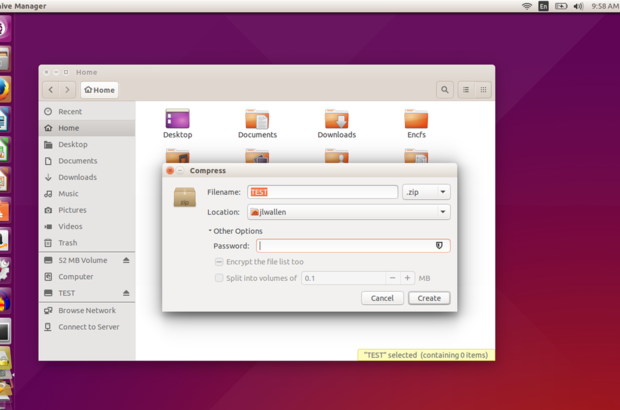 Files

　「Files」は、「GNOME」と「Ubuntu Unity」デスクトップのデフォルトのファイルマネージャだ。このユーザーフレンドリーなツールは、ファイルやフォルダを、パスワードによる低レベルの暗号化によって簡単に保護できる機能を備えている。圧縮するファイルを選択し、暗号化に使用する圧縮フォーマット（zipなど）を選択し、パスワードを追加して、圧縮するだけだ。