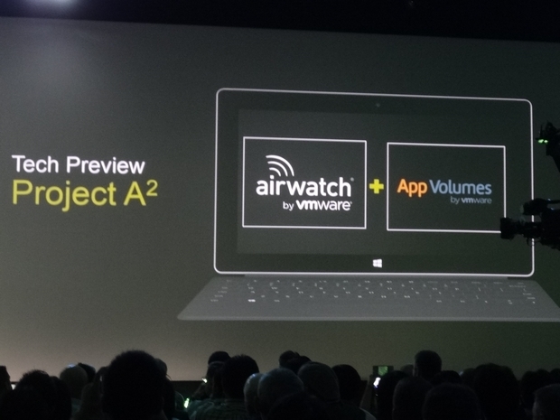 Project A2は、VMwareのエンタープライズモバイル管理製品「AirWatch」と、アプリケーション配信技術の「VMware App Volume」を組み合わせ、Windows 10にユーザー管理とアプリ配信自動化の仕組みを取り入れるものだ。Project A2により、既存のWindowsアプリケーションをWindows 10デバイスに容易に展開でき、Windows 10へのスムーズな移行が可能になるという。