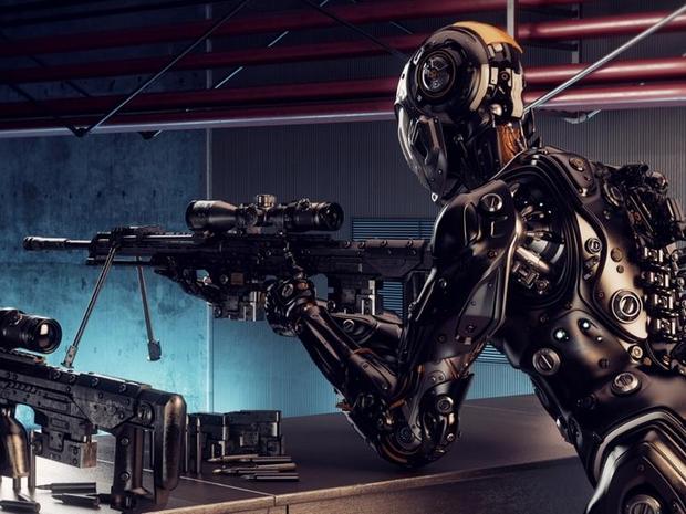 2．ロボット兵士

　AIやロボット工学で考えられる応用事例のなかで最も不安を感じるものの1つに、ロボット兵士の開発がある。いわゆる「殺人ロボット」の実戦投入禁止に向け、各所で措置が講じられてきているが、この手のロボットをすぐに開発できるようにするテクノロジがあるという事実には、少なくとも不安をかき立てられるはずだ。