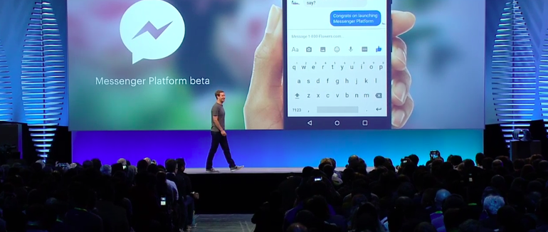 Messenger Platformを発表するMark Zuckerberg氏