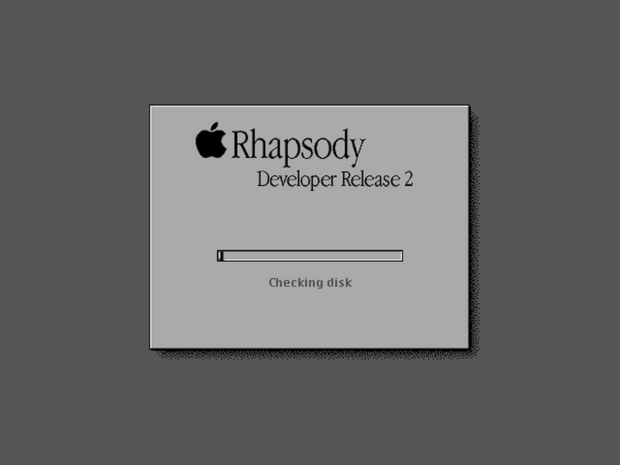 Apple Rhapsody Developer Release 2（1998年）

　「Rhapsody」は1996年～1998年5月にかけて開発されたが、一般ユーザー向けにはリリースされていない。

　このOSは1999年、「Mac OS X Server 1.0」となった。