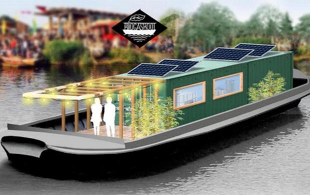 バイオガスボート

　このバイオガスボートは、持続可能な都市部の生活を提案する興味深い取り組みだ。Cafe de CeuvelとA46Kがアムステルダムで取り組んでいるこの船は、有機性廃棄物処理装置を使って有機性廃棄物をバイオガスに変え、レストランでの調理に利用し、客に飲食物を提供する。

　この有機性廃棄物処理装置の容器は、バクテリアを利用して廃棄物の分子をメタンガスに変える（このガスはオーブンや調理器具の燃料に使われる）。処理装置の製作者は、これは廃棄物の「循環の輪を閉じる」ものであり、人間が捨てているものをエネルギーを生み出す手段に変えるものだと述べている。