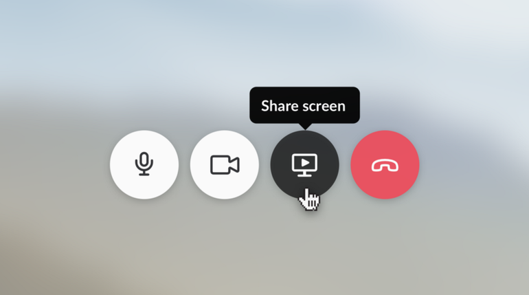 Slackのビデオ通話での画面共有機能