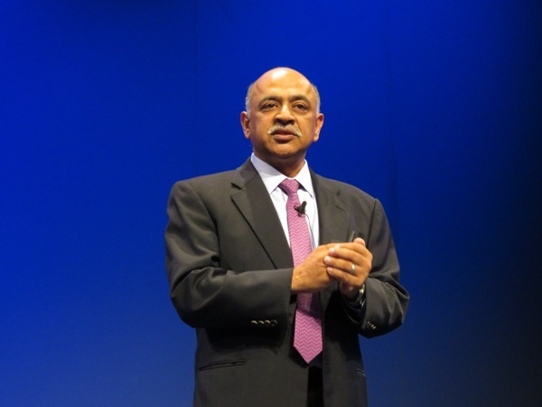 「IBM Watson Summit 2017」で話す米IBMのArvind Krishnaシニアバイスプレジデント兼IBMリサーチディレクター