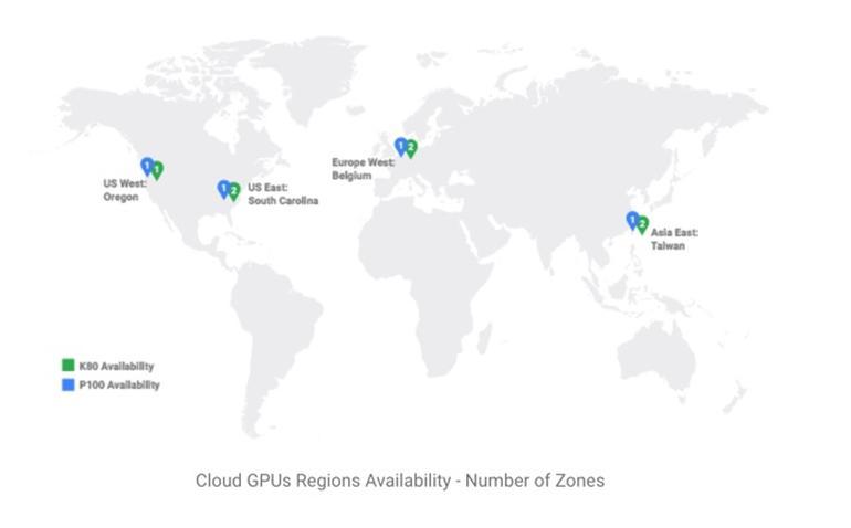 Google Cloudの世界4リージョンでGPU提供