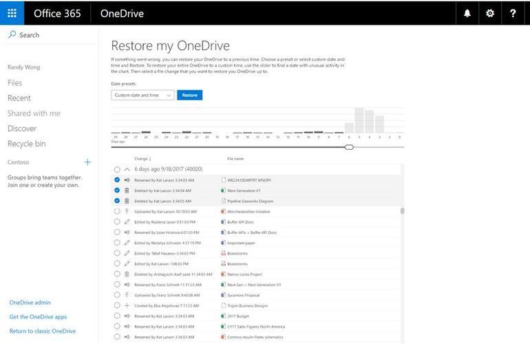 Onedrive For Business にファイル復元機能 1月中に提供開始へ Zdnet Japan