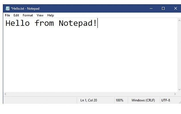 Windows 10 Notepad