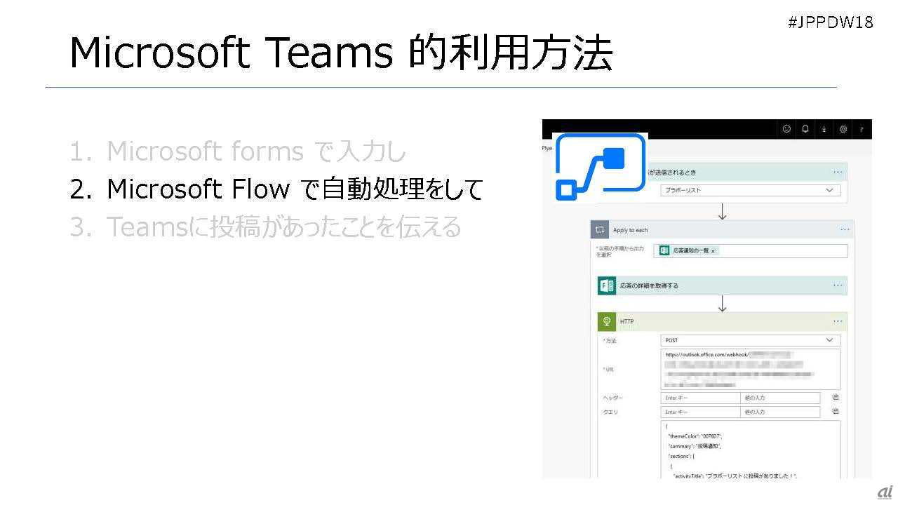 FormsからFlowを開始、Teamsにアウトプット