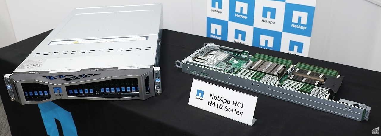 Skylake CPUを搭載したNetApp HCI H410シリーズ。CPUやメモリの構成が異なる10 SKUを用意。H610シリーズはMaxwell GPU×4のNVIDIA M10 GPUを2枚搭載可能