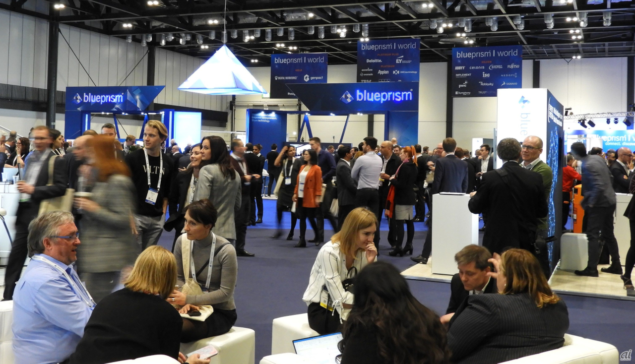 ロンドン郊外のExCeL Londonで開催した「Blue Prism World 2019 London」。昨年の2倍以上にたある2600人が参加した