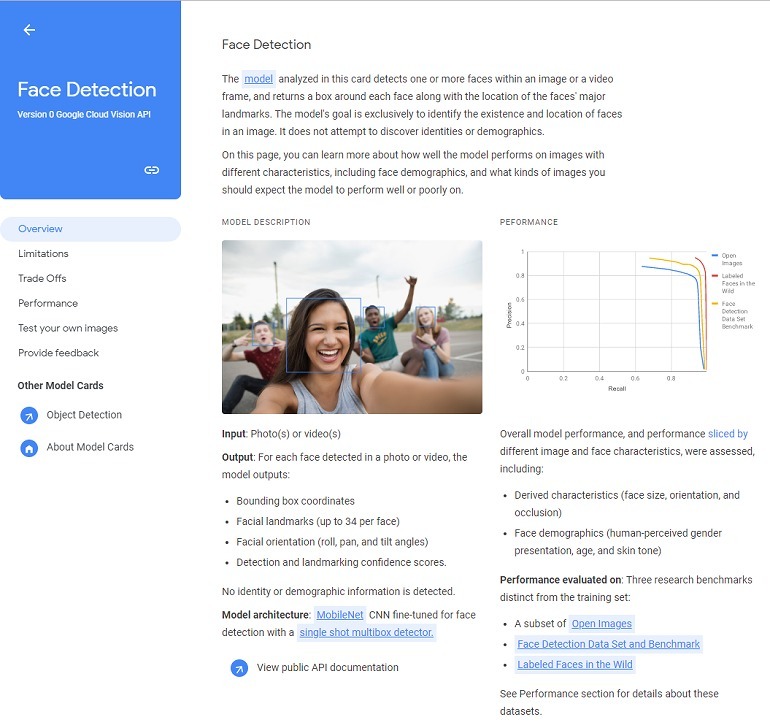 Google Model Cards