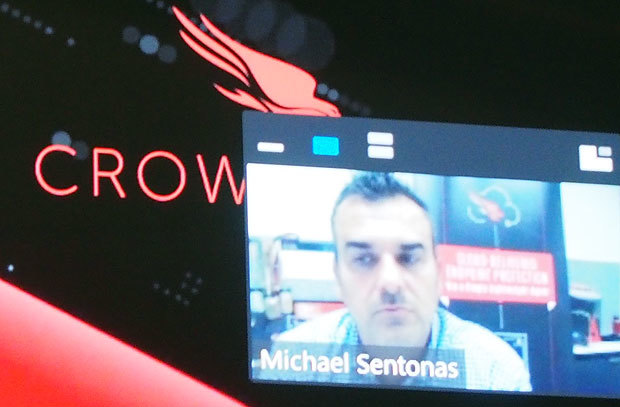 CrowdStrike 技術戦略バイスプレジデントのMichael Sentonas氏。ウェブ会議で取材に応じた