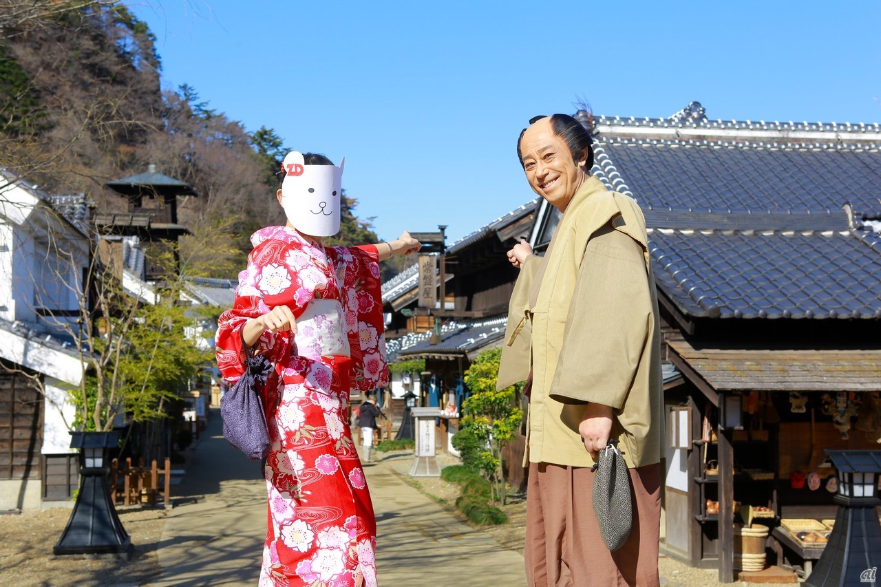村の中は本当に江戸時代にタイムスリップしたような雰囲気。Ziddyも江戸の町娘になって村をお散歩よ。