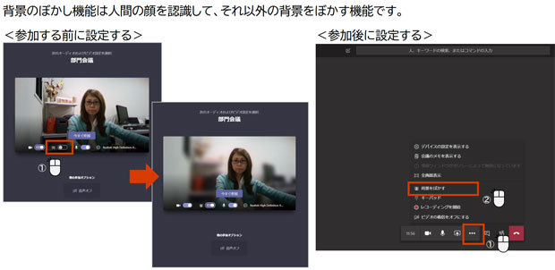自宅でリモートワークをする際に、テレビ会議で背景をぼかす機能が用意されている。実際、新型コロナウイルス感染症により、Microsoftは全世界でTeamsを使ったリモートワークを進めている