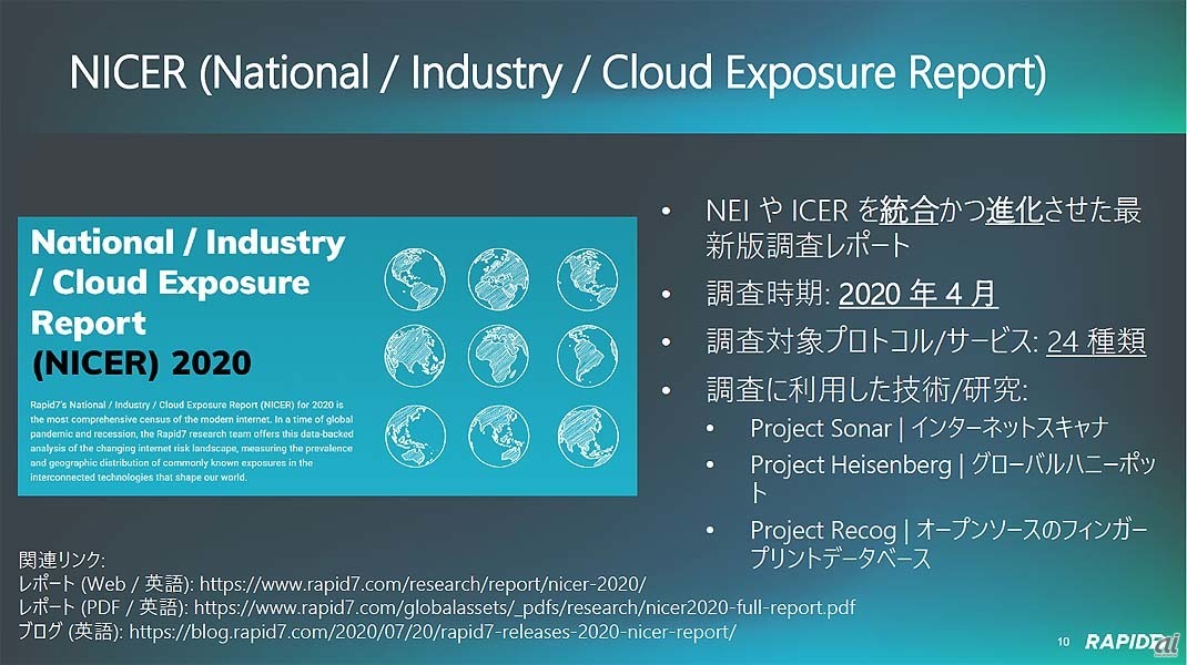 NICER（National/Industry/Cloud Exposure Report）の概要。