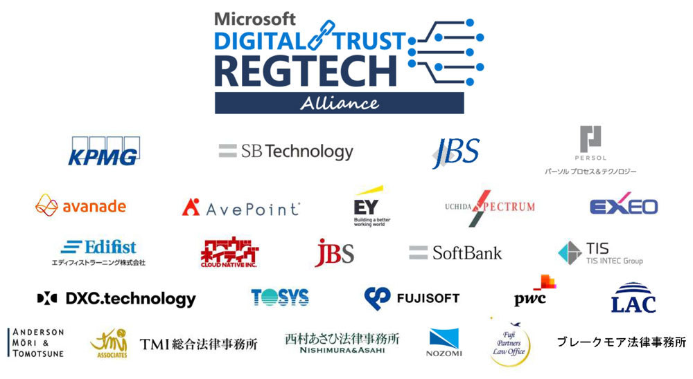 「Microsoft Digital Trust RegTech Alliance」の参画企業と法律事務所