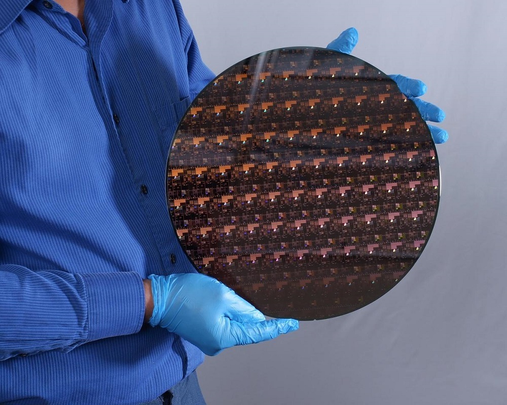 A 2nm wafer fabricated at IBM Research's Albany facility.