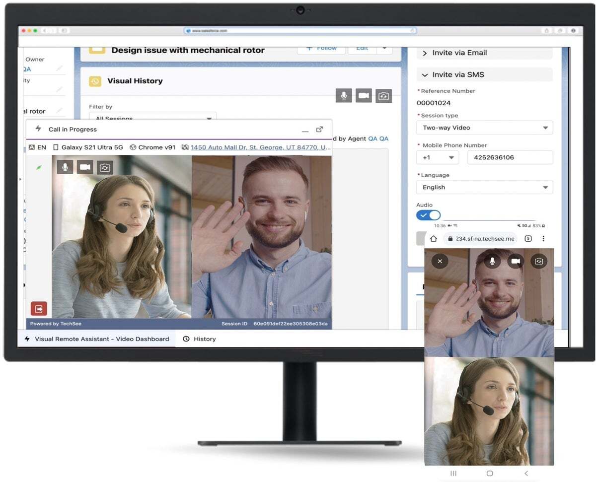 Salesforce's Field Service platform can now accommodate video calls between customers and field service representatives, potentially eliminating the need for a field call to troubleshoot issues.