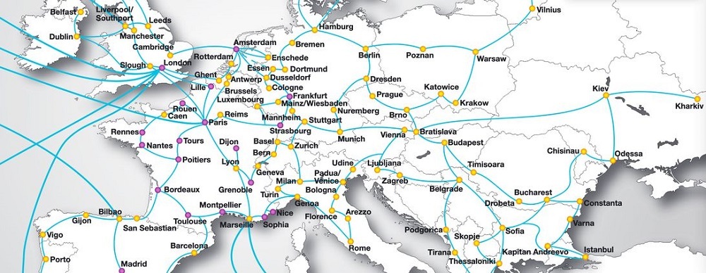 欧州におけるCogentのネットワーク