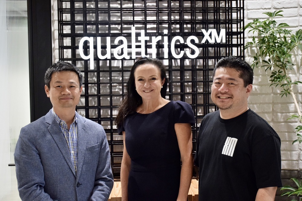 （左から）米Qualtrics（クアルトリクス）のProduct Software Groupでエンジニアリング担当バイスプレジデントを務めるAnderson Quach氏、同アジア太平洋地域および日本担当マネージングディレクターのBrigid Archibald氏、クアルトリクス日本法人 カントリーマネージャーの熊代悟氏