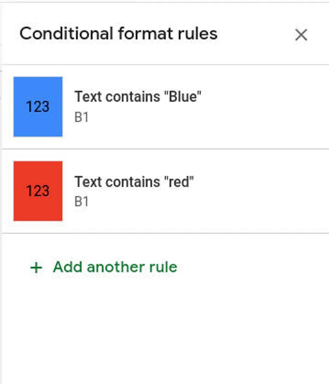 図2：青と赤の2つのルールをすでに追加済みだ。