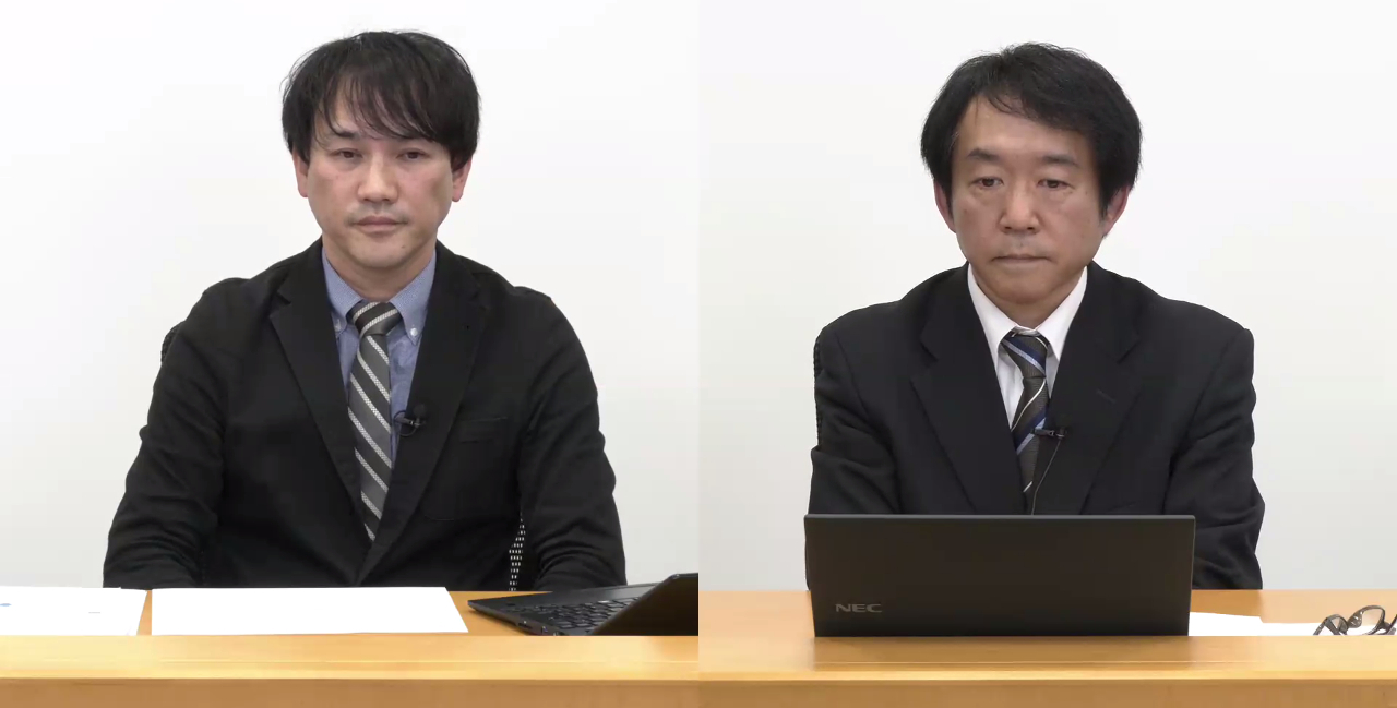 写真1：JEITA 5G-SDCの運営委員長を務める長谷川史樹氏（左）と、調査WG主査の小林康宏氏（右）